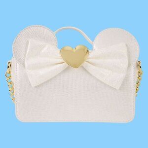 NWT Loungefly Minnie Mouse Iridescent Lace Wedding Crossbody Bag